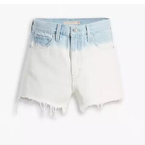 NEW Levi's Womens High Waisted Mom Shorts Cutoffs High Rise White, Blue Denim 24